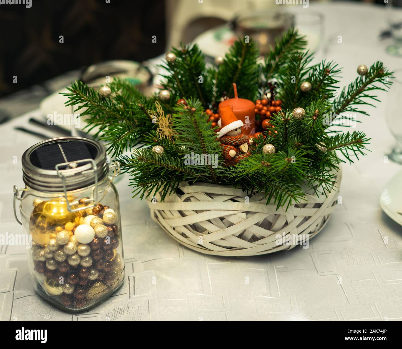 Christmas Basket Of Pine Twigs Christmas Decorations A Little