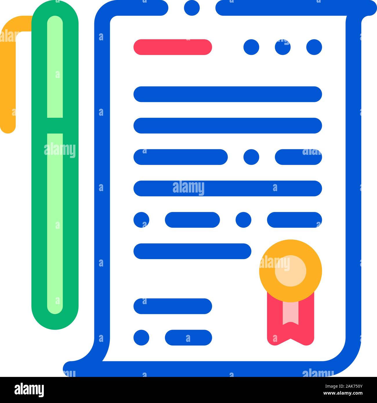 Document Icon Vector Outline Illustration Stock Vector