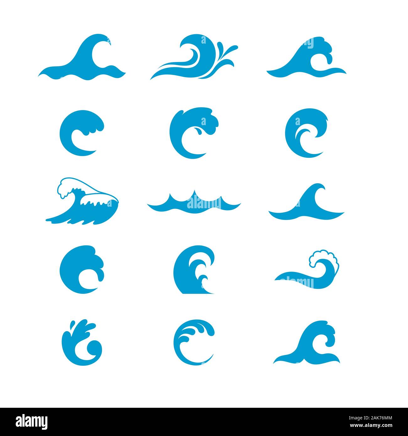 Isolated set of blue waves vector design Stock Vector Image & Art - Alamy