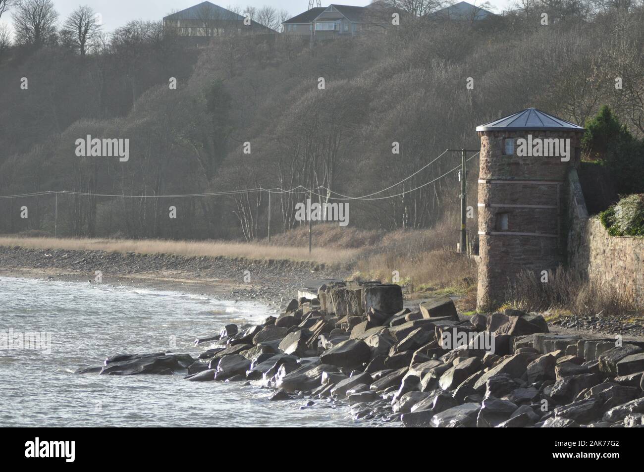 West Wemyss Sea Wall and Tower, Kirkcaldy, Fife, Scotland Stock Photo Alamy