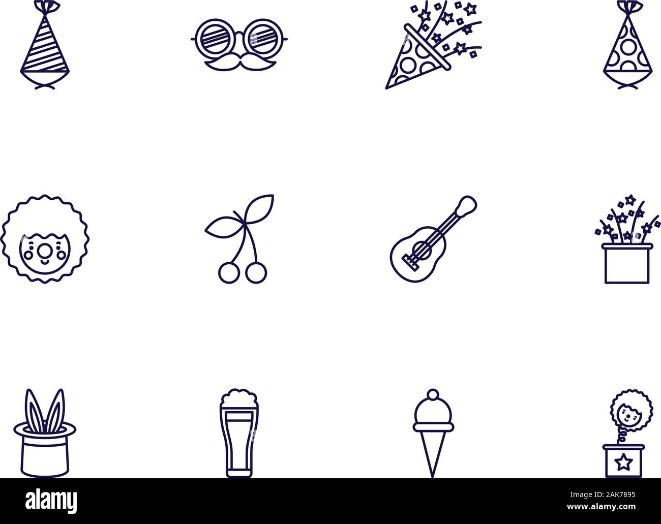 Isolated party icon set vector design Stock Vector Image & Art - Alamy