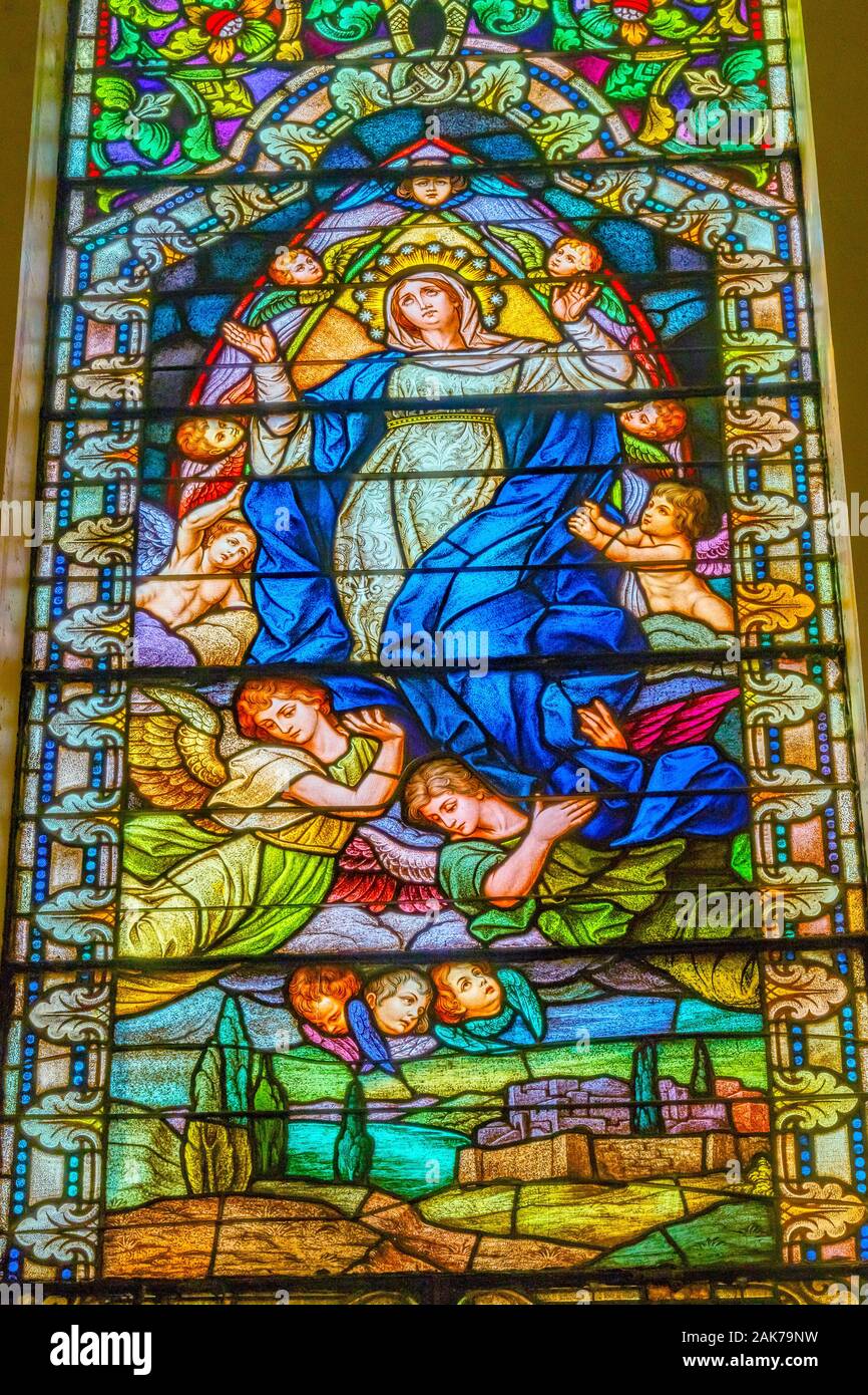 Virgin Mary Resurrection Stained Glass Basilica Saint Mary s Catholic 
