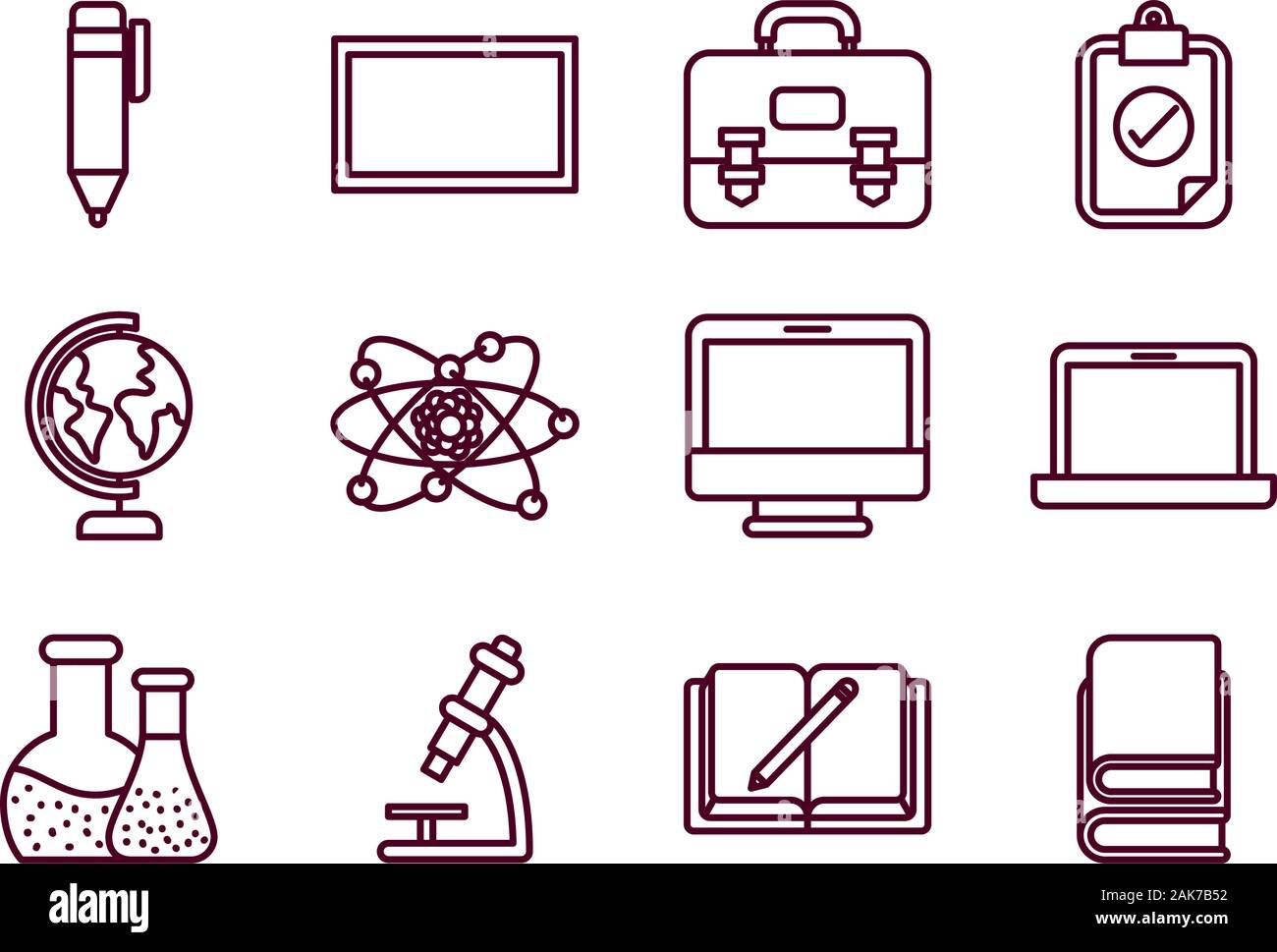 Isolated school icon set vector design Stock Vector Image & Art - Alamy