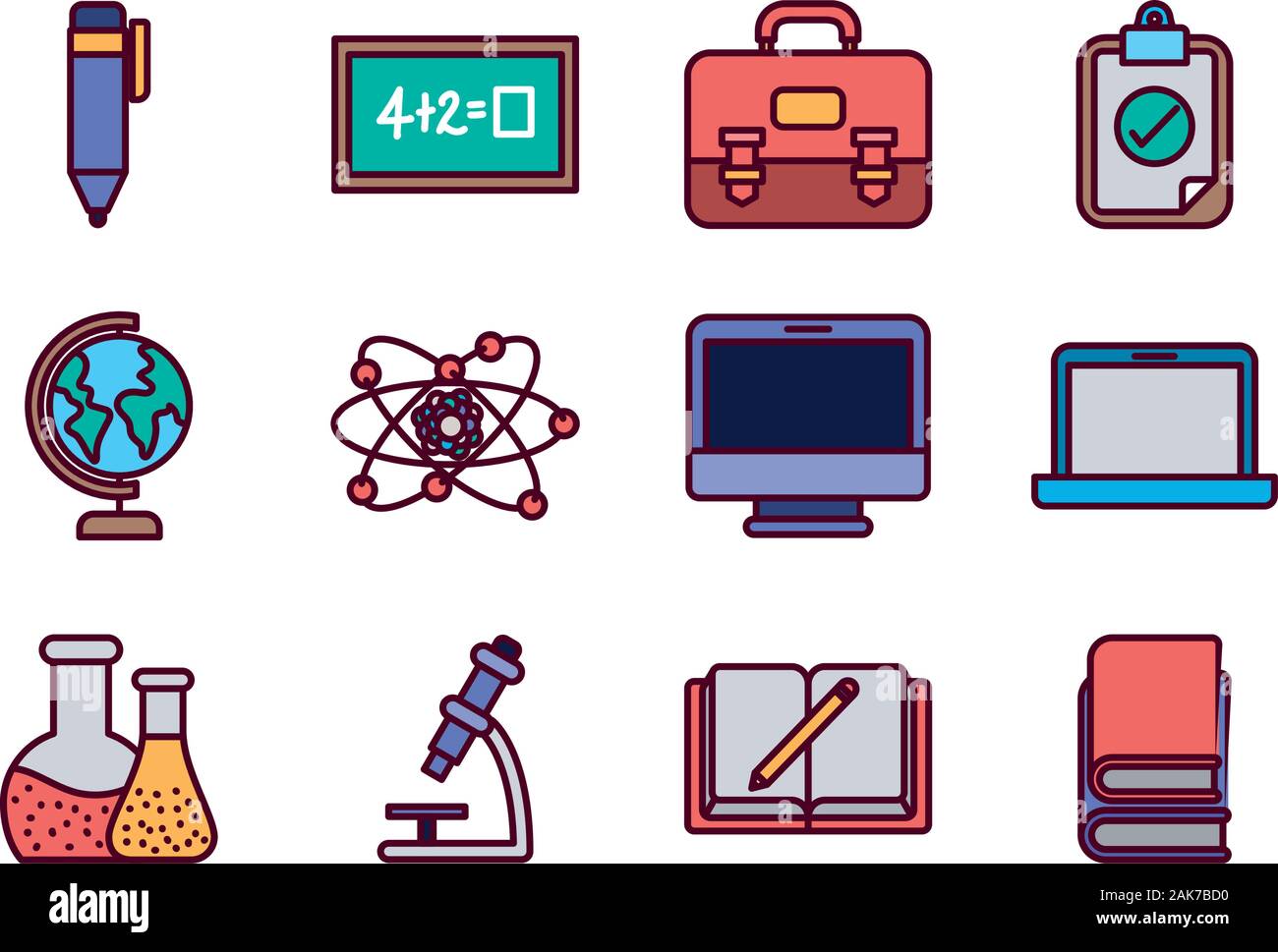 Isolated school icon set vector design Stock Vector Image & Art - Alamy