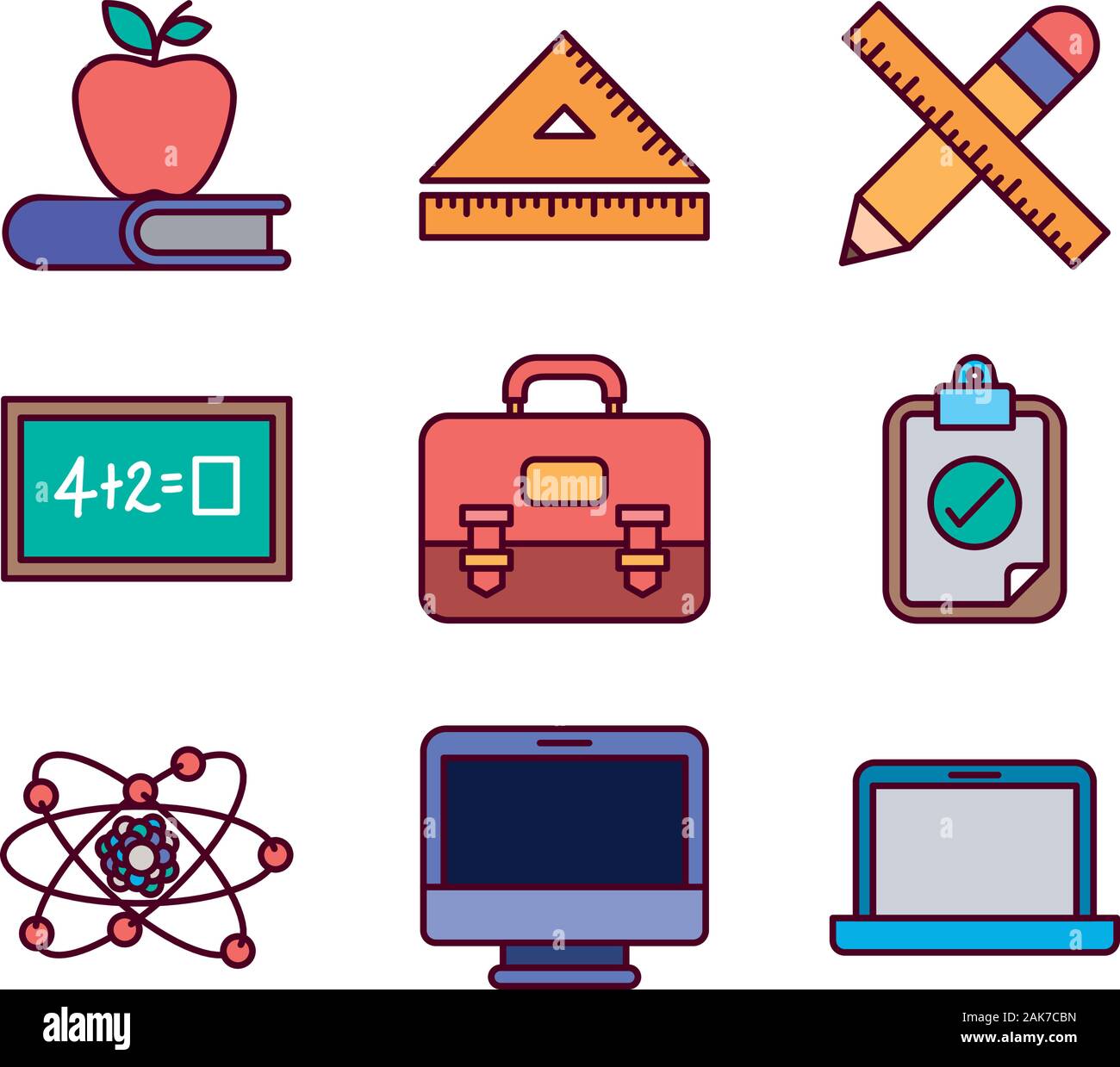 Isolated school icon set vector design Stock Vector Image & Art - Alamy