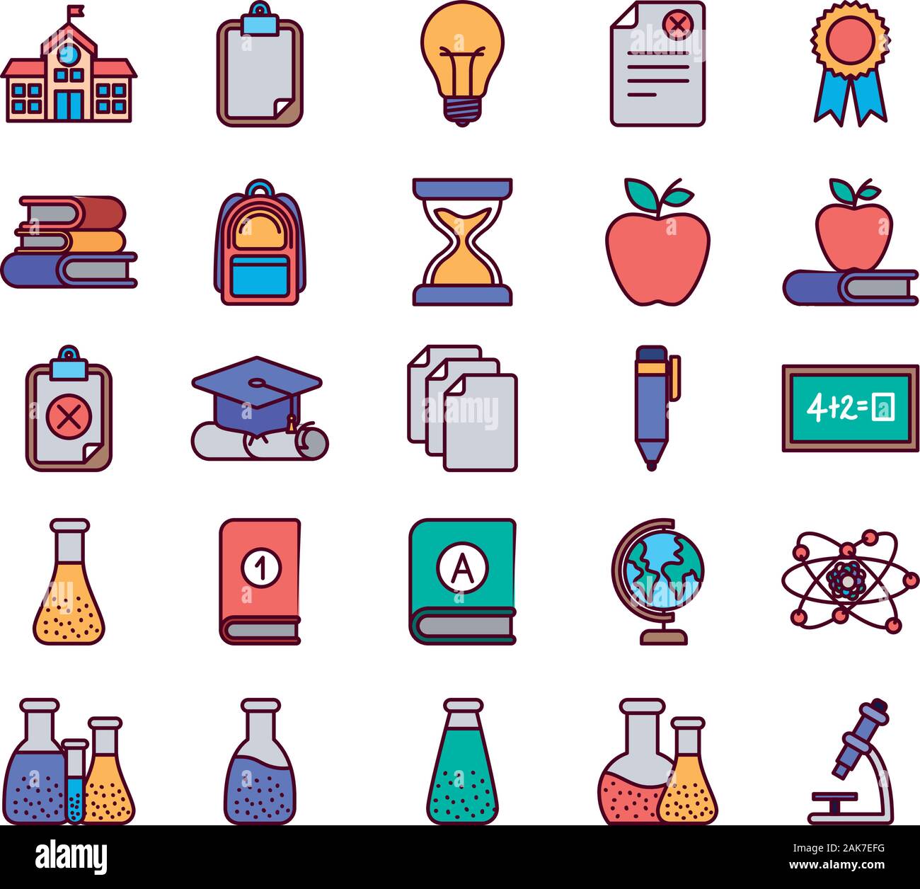 Isolated school icon set vector design Stock Vector Image & Art - Alamy