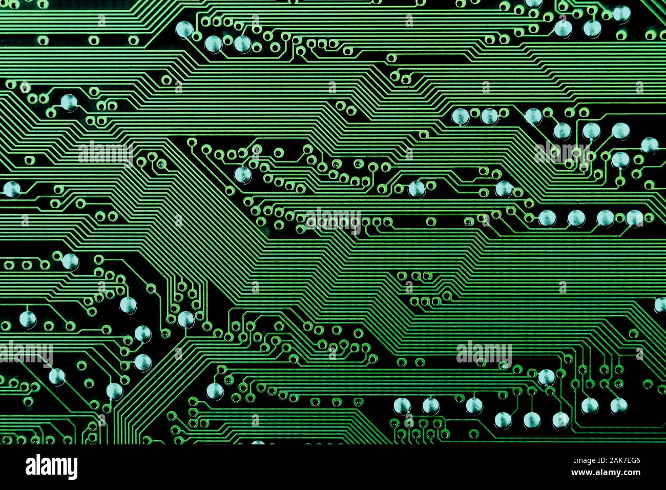 Green abstract electronic circuit board background texture with ...