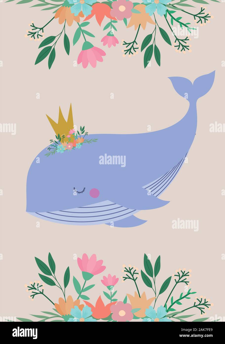 Baby shower invitation with whale cartoon vector design Stock Vector ...