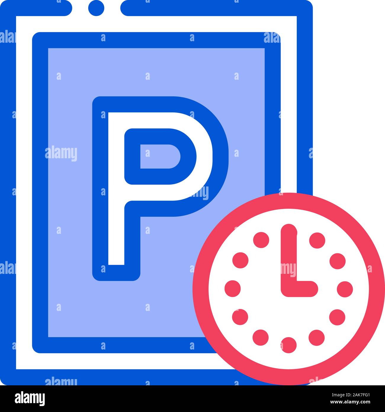 Parking Time Icon Vector Outline Illustration Stock Vector