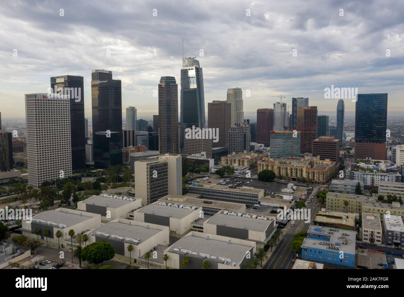 Cloudy day over Los Angeles Stock Photo