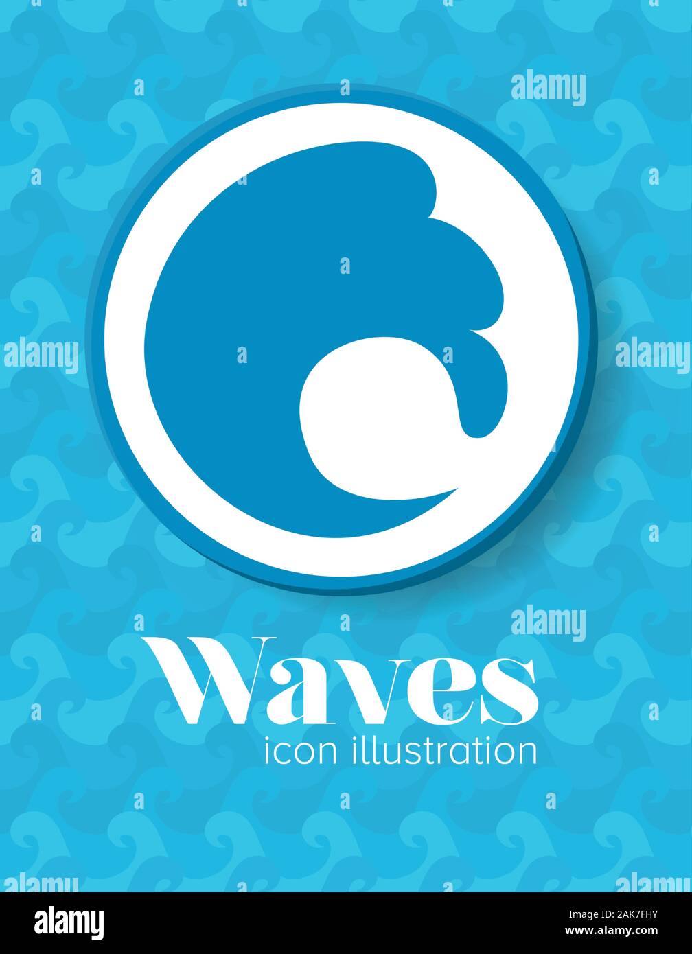 Blue wave icon inside circle vector design Stock Vector