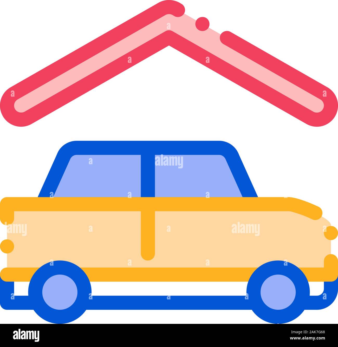 Covered Parking Icon Vector Outline Illustration Stock Vector