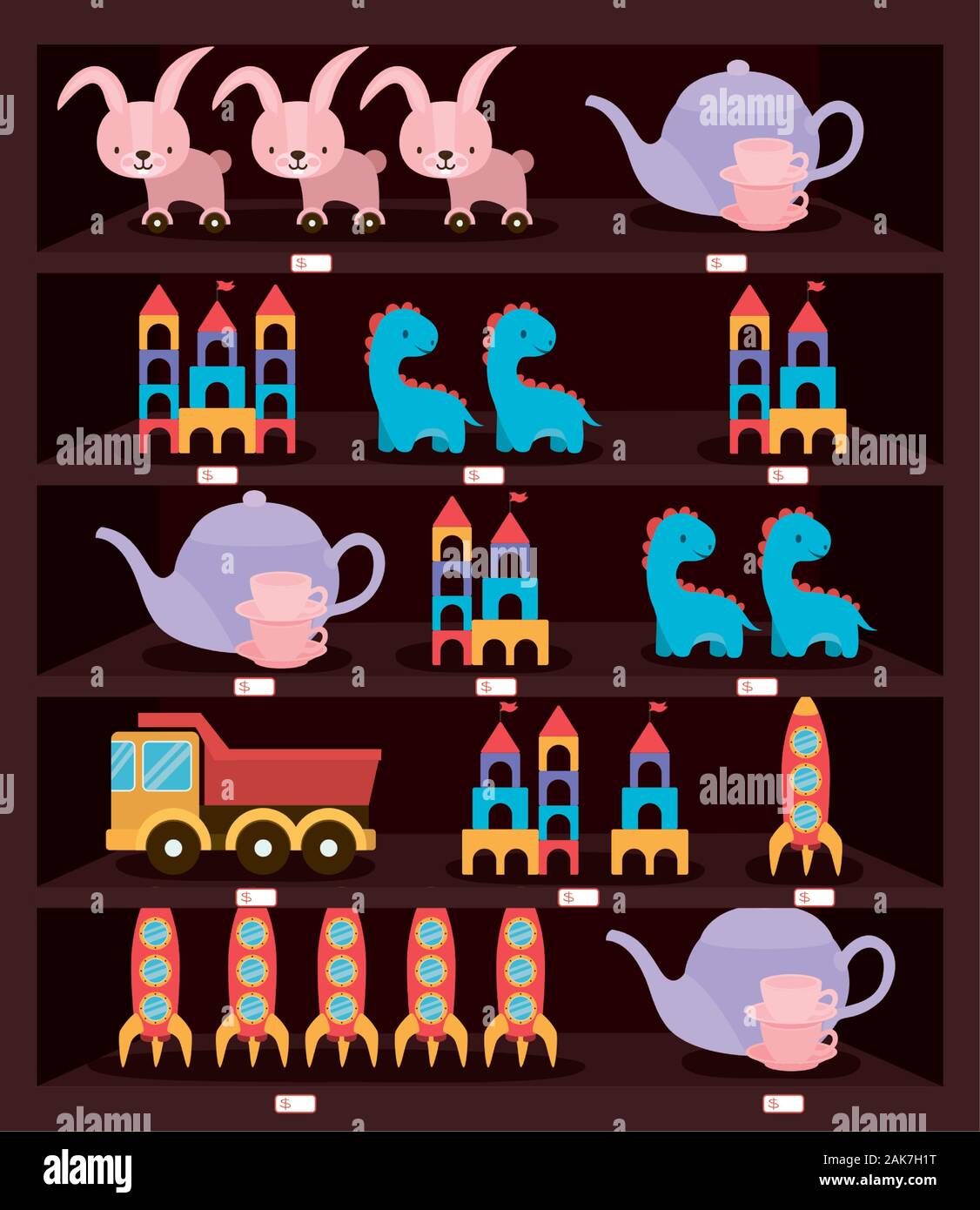 Toys icon set vector design Stock Vector