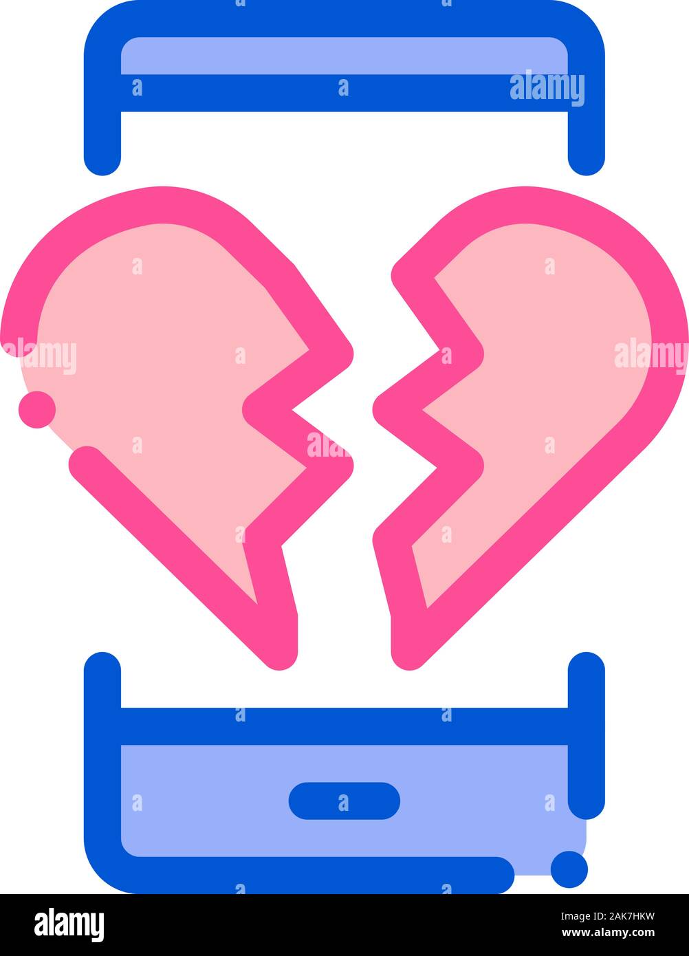 Broken Heart Icon Vector Outline Illustration Stock Vector Image & Art