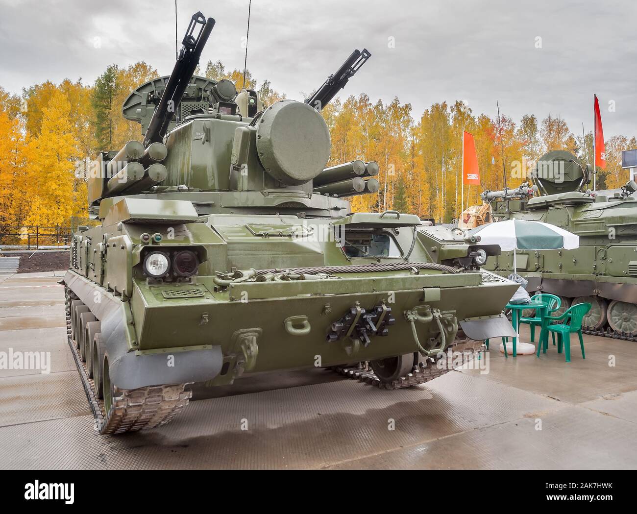 Antiaircraft gun missile system Tunguska M1 Stock Photo