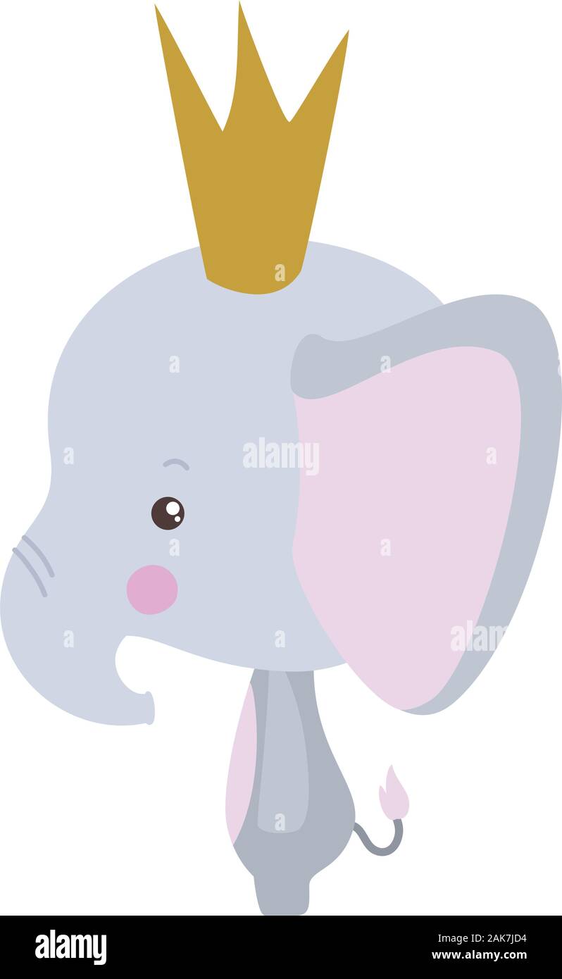 Cute elephant with crown vector design Stock Vector Image & Art - Alamy