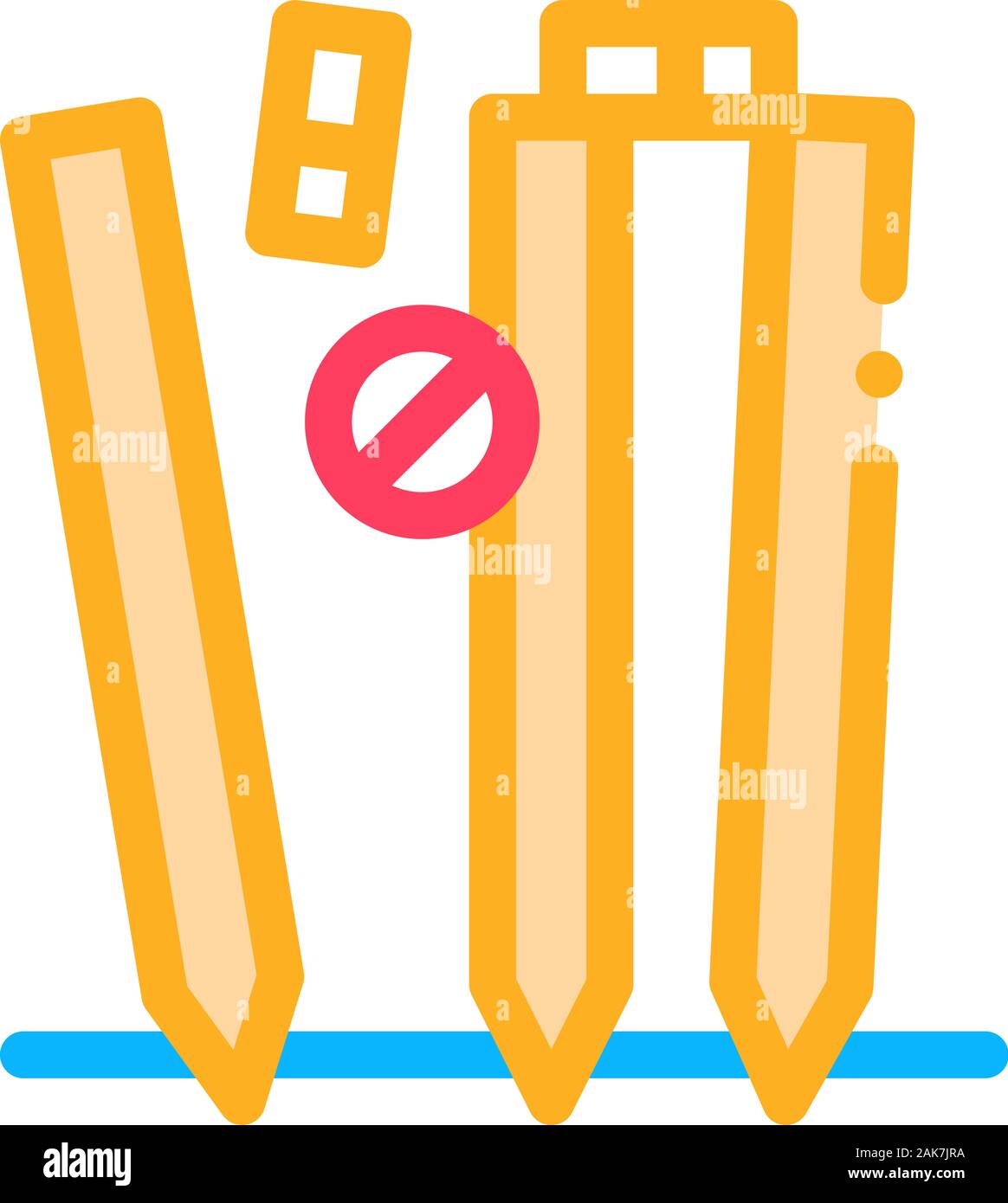 Cricket Equipment Icon Vector Outline Illustration Stock Vector