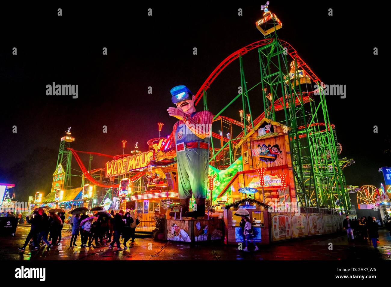 Wild Maus ride, Hyde Park Winter Wonderland, Fun fair, London, England, UK Stock Photo