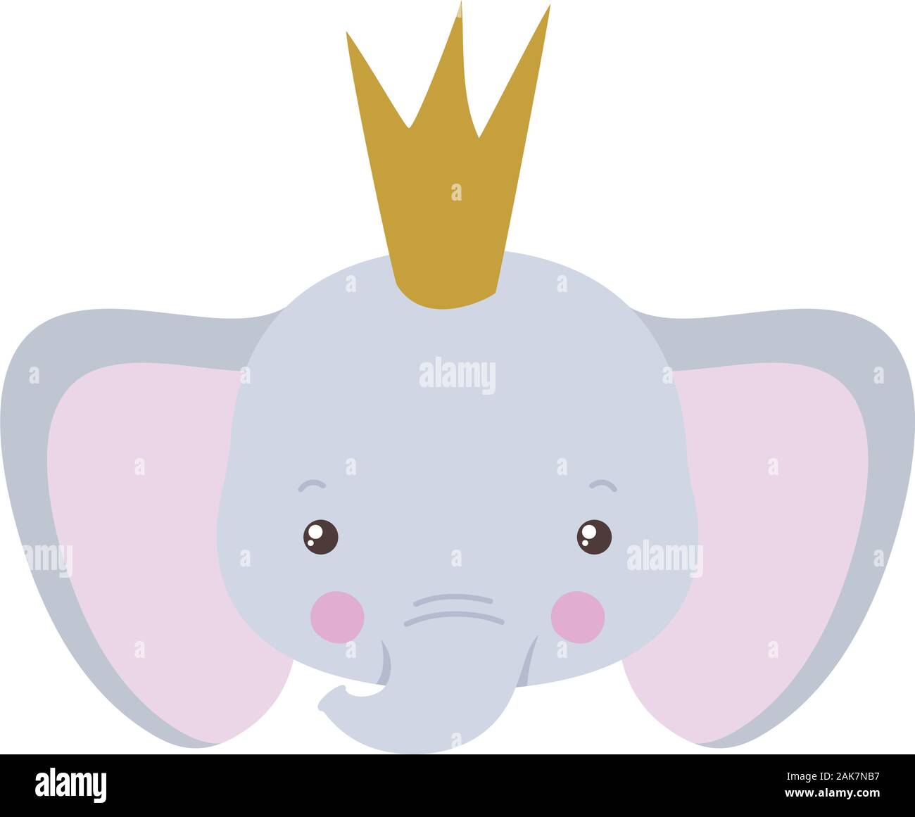Cute elephant with crown vector design Stock Vector Image & Art - Alamy