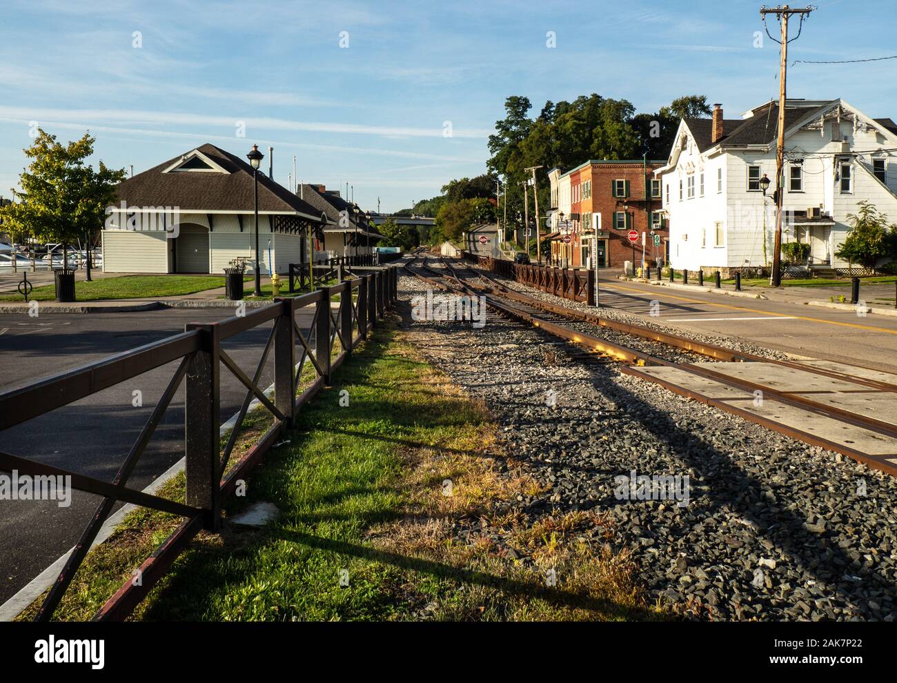 View of the small coastal town of Charlotte, New York on the shores of