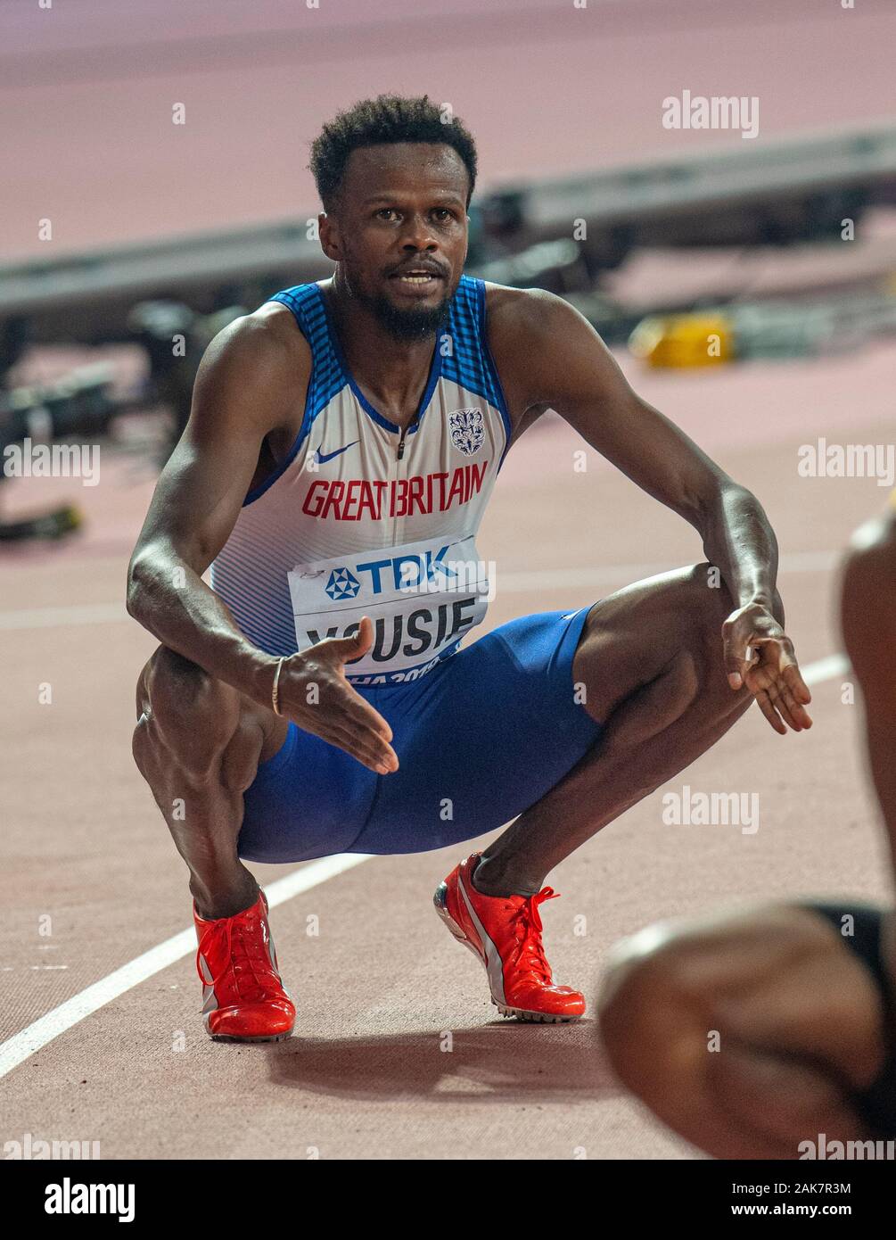 DOHA - QATAR - OCT 2: Rabah Yousif of GB & NI competing in the 400m ...