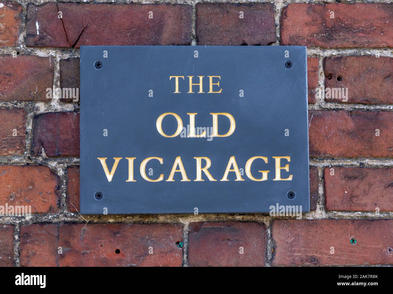 Vicarage sign Stock Photo