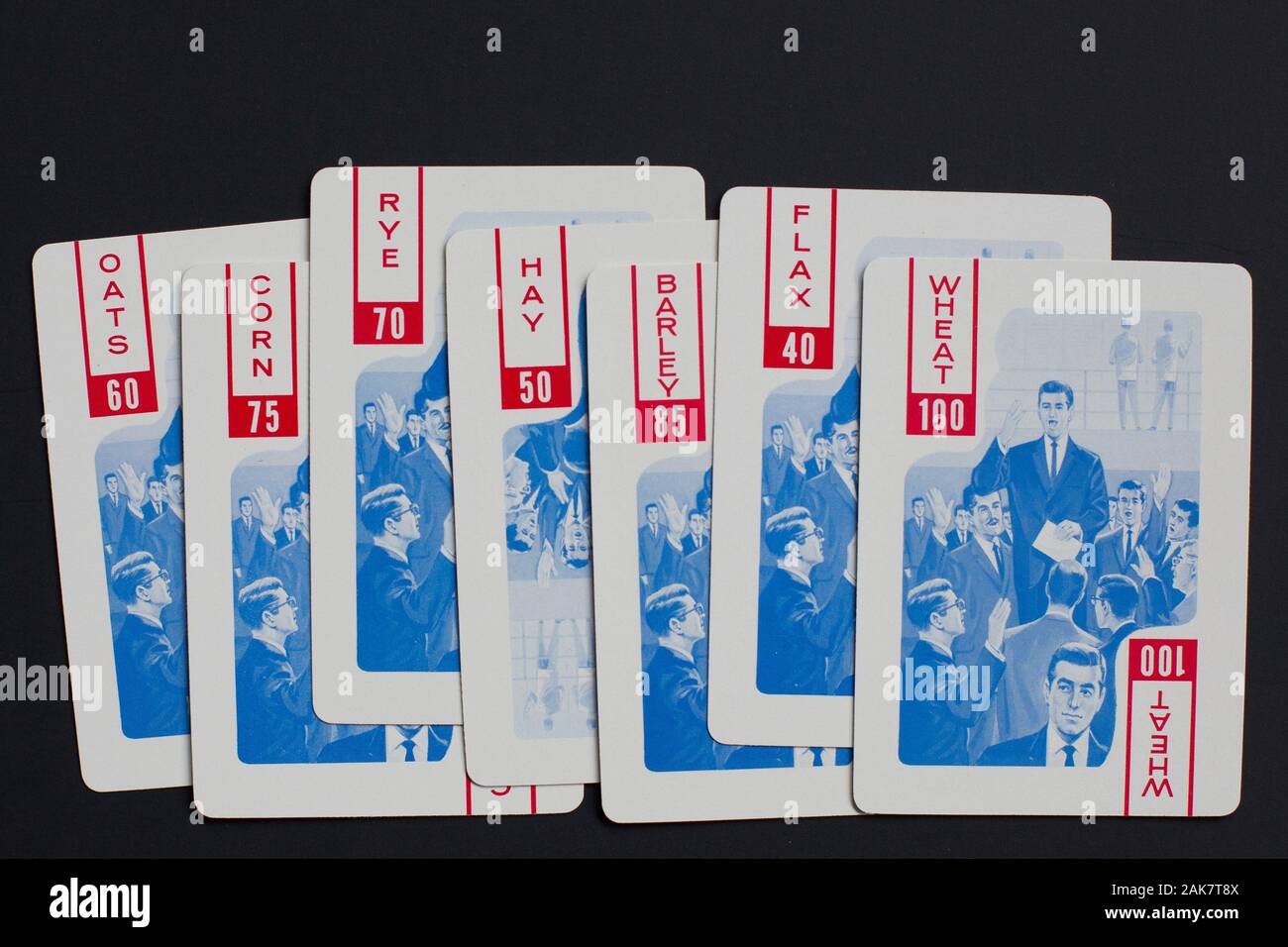 Vintage 1950s commodities trading card game "Pit Stock Photo Alamy