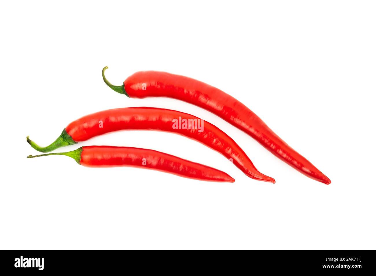 One red chilli peppers isolated on white background Stock Photo