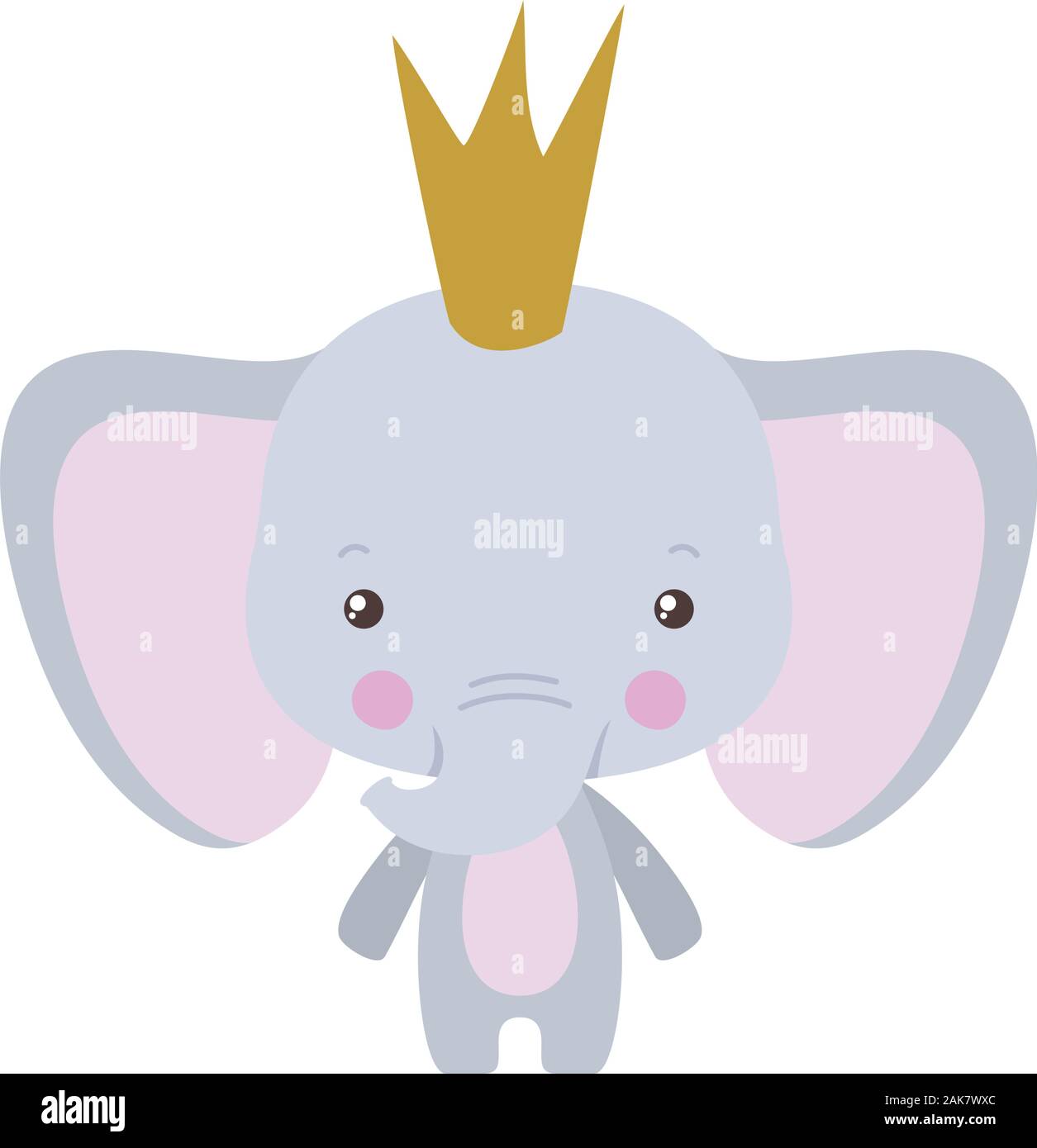 Cute elephant with crown vector design Stock Vector Image & Art - Alamy