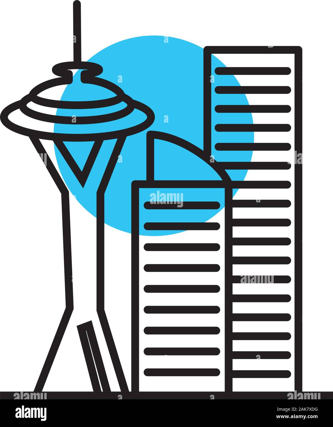 buildings and skyscraper cityscape scene line style icon Stock Vector ...
