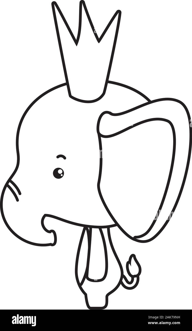 Cute elephant with crown vector design Stock Vector Image & Art - Alamy