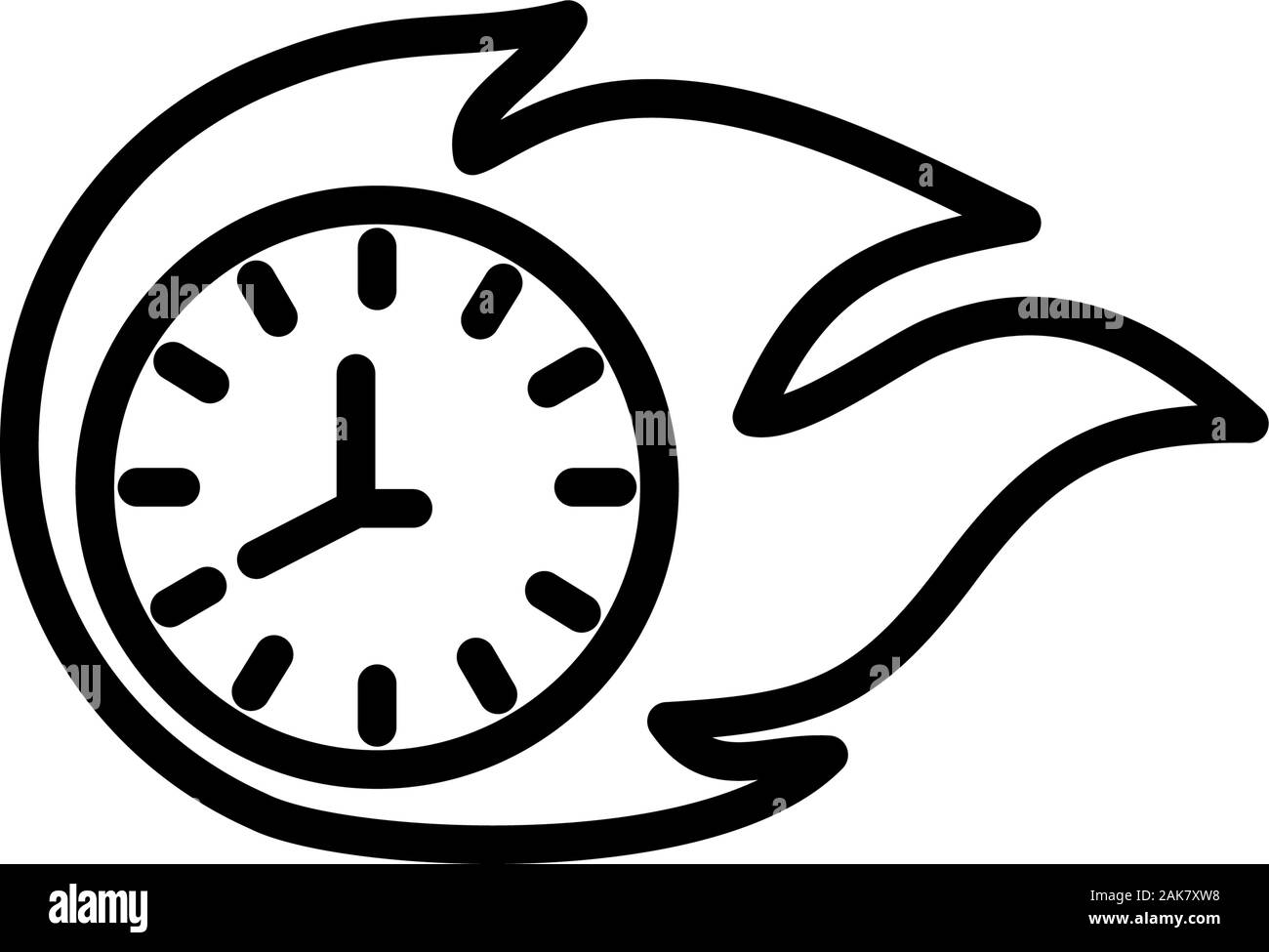 Isolated clock instrument inside flame vector design Stock Vector Image ...