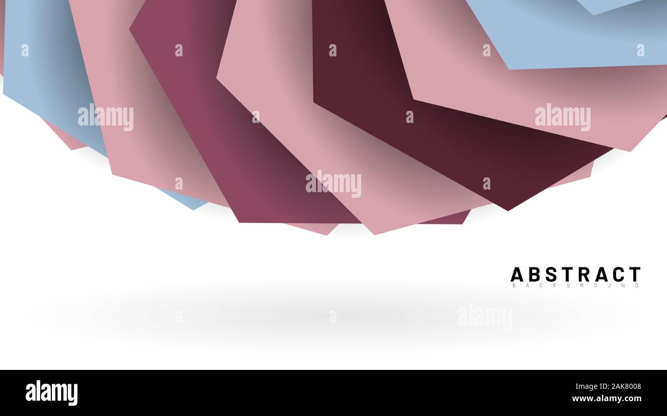 Abstract vector background. Stack hexagon hovering on surface white .New texture for your design. Stock Vector