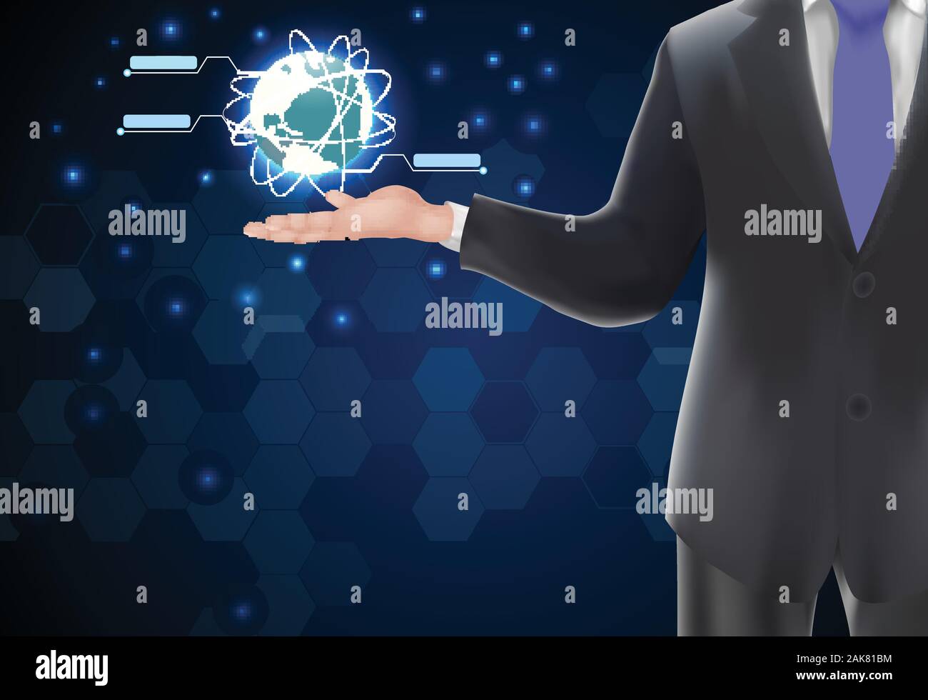 Businessman Holding Earth globe.vector Stock Vector Image & Art - Alamy
