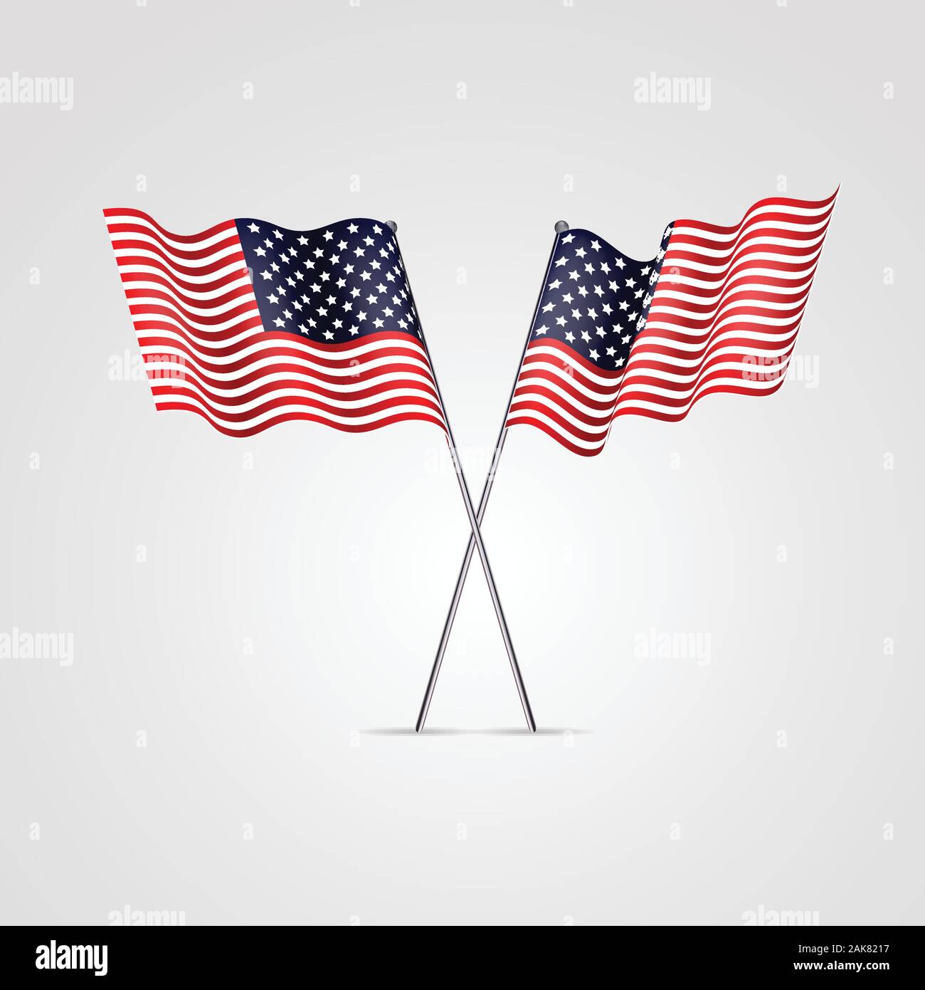 American flag isolated on white. vector Stock Vector Image & Art - Alamy