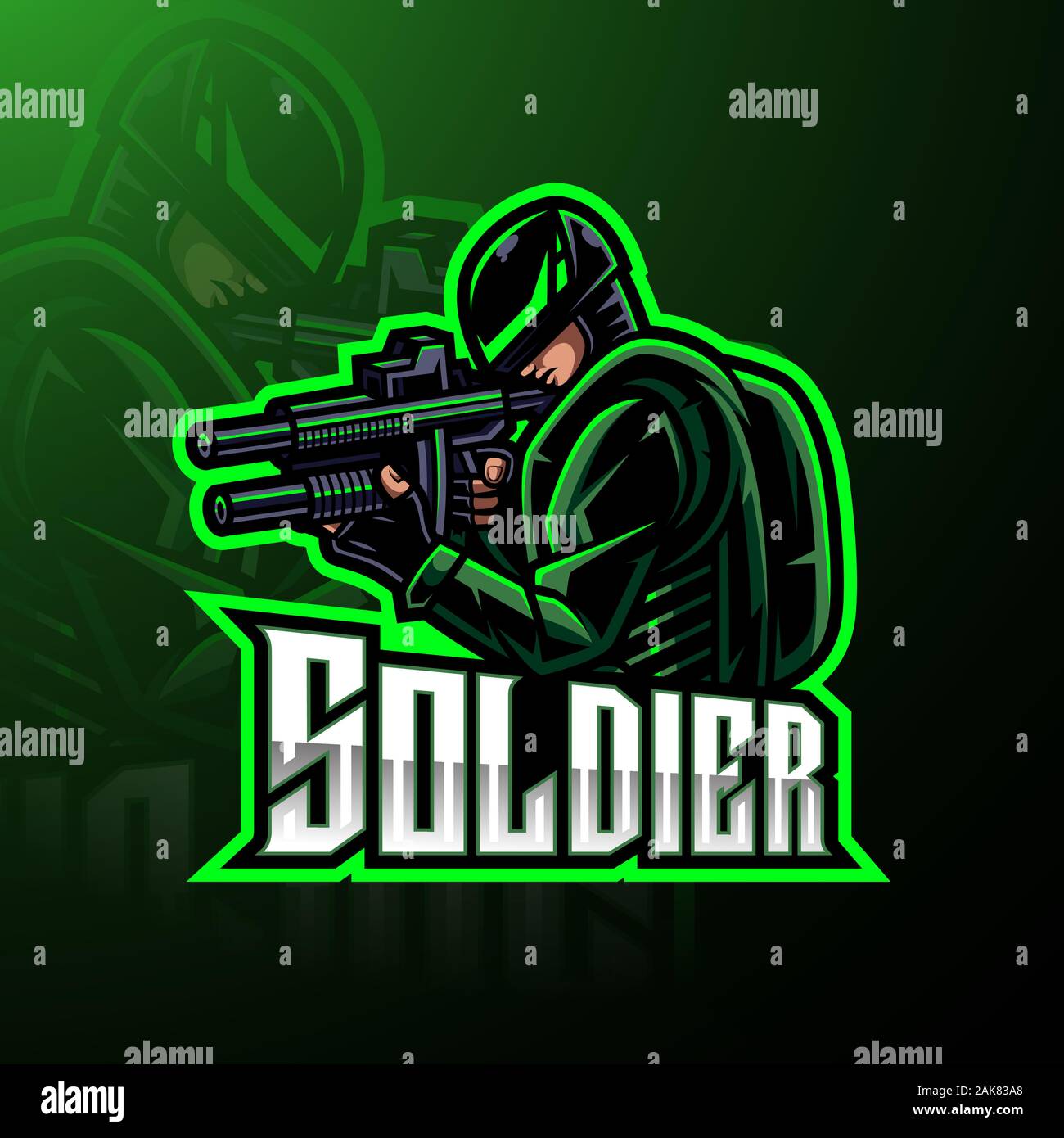 Soldier Mascot Esport Gaming Logo Stock Vector Image Art Alamy