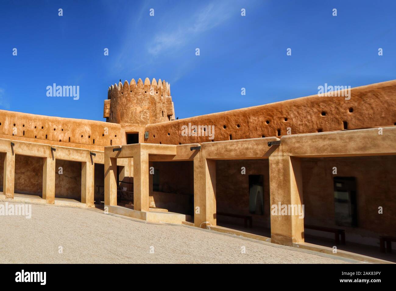 Al Zubara Fort is a historic Qatari military fortress built in 1928. It is one of the main tourist attraction in Qatar. Stock Photo