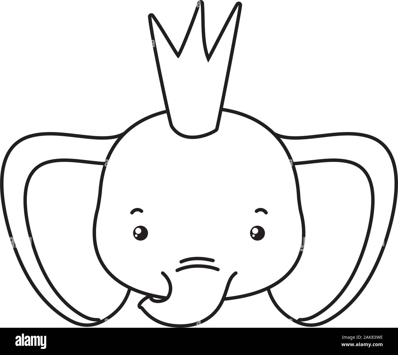 Cute elephant with crown vector design Stock Vector Image & Art - Alamy