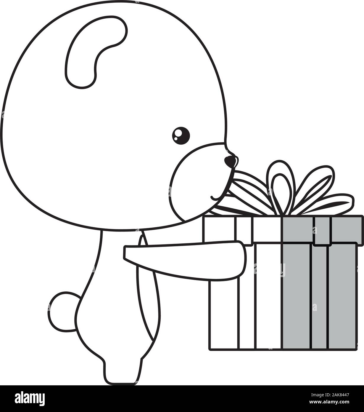Cute bear cartoon with gift vector design Stock Vector Image & Art - Alamy