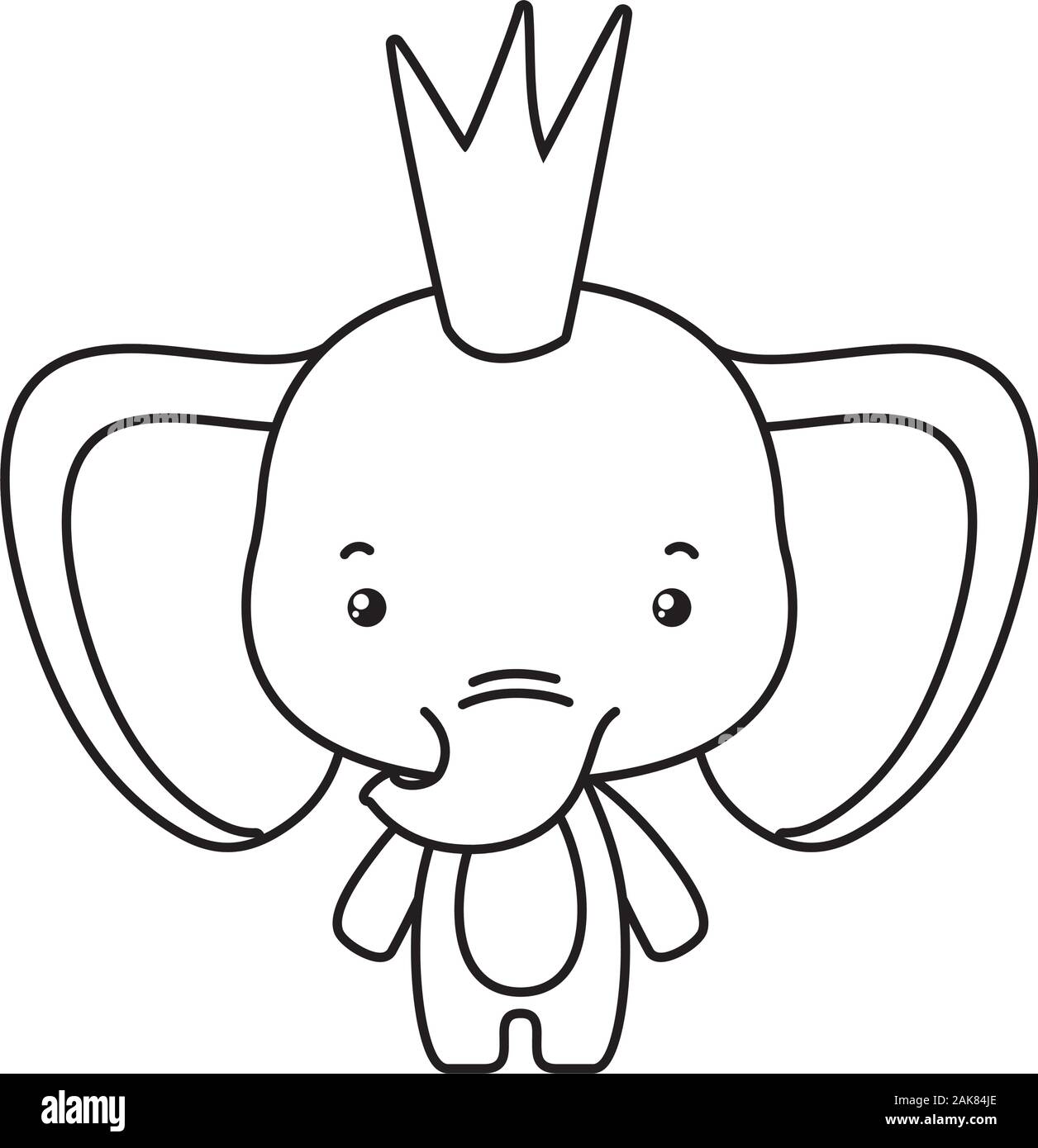 Cute elephant with crown vector design Stock Vector Image & Art - Alamy