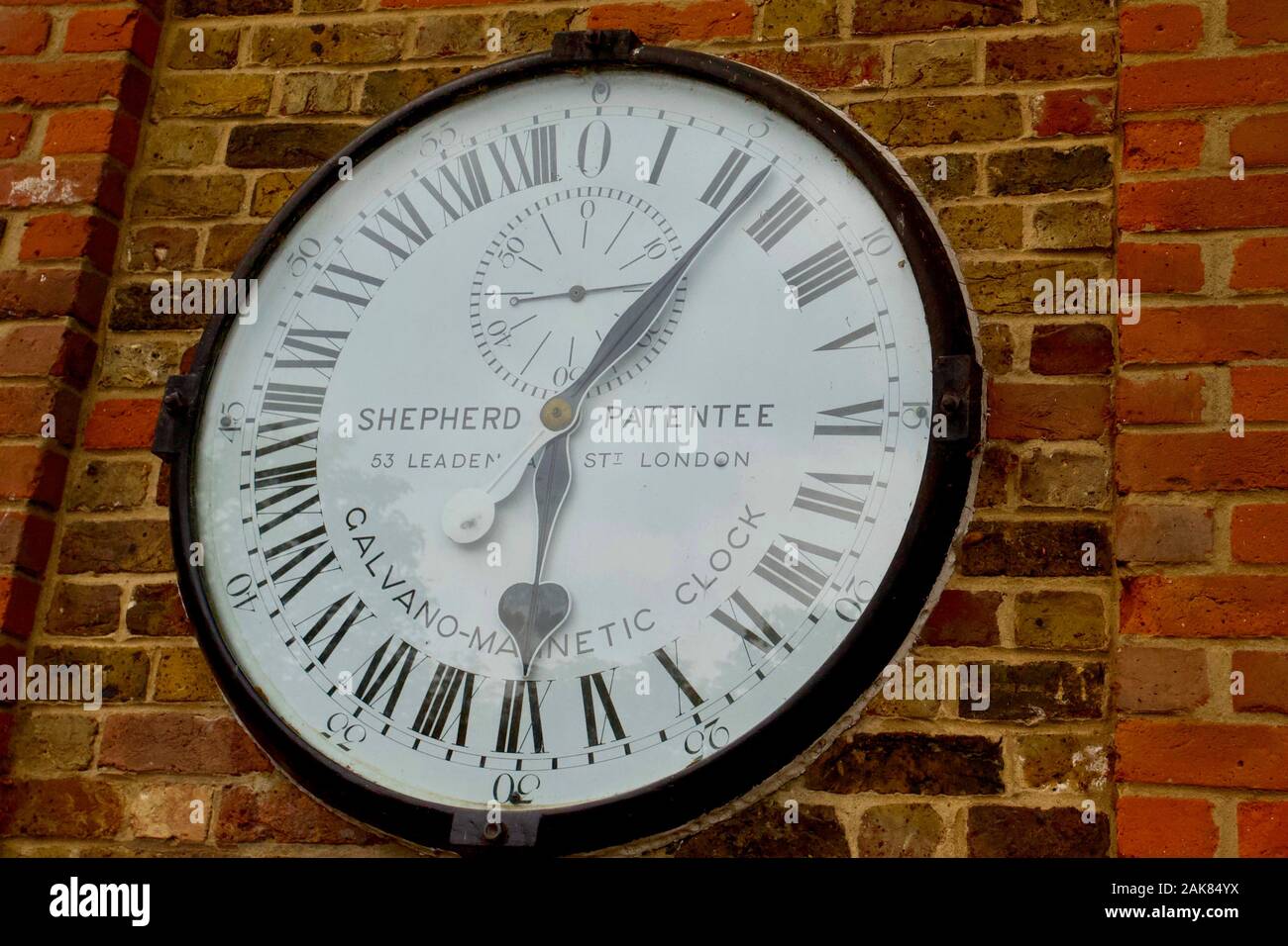 The Shepherd 24-hour gate clock at the Royal Observatory, Greenwich, London, England. Stock Photo