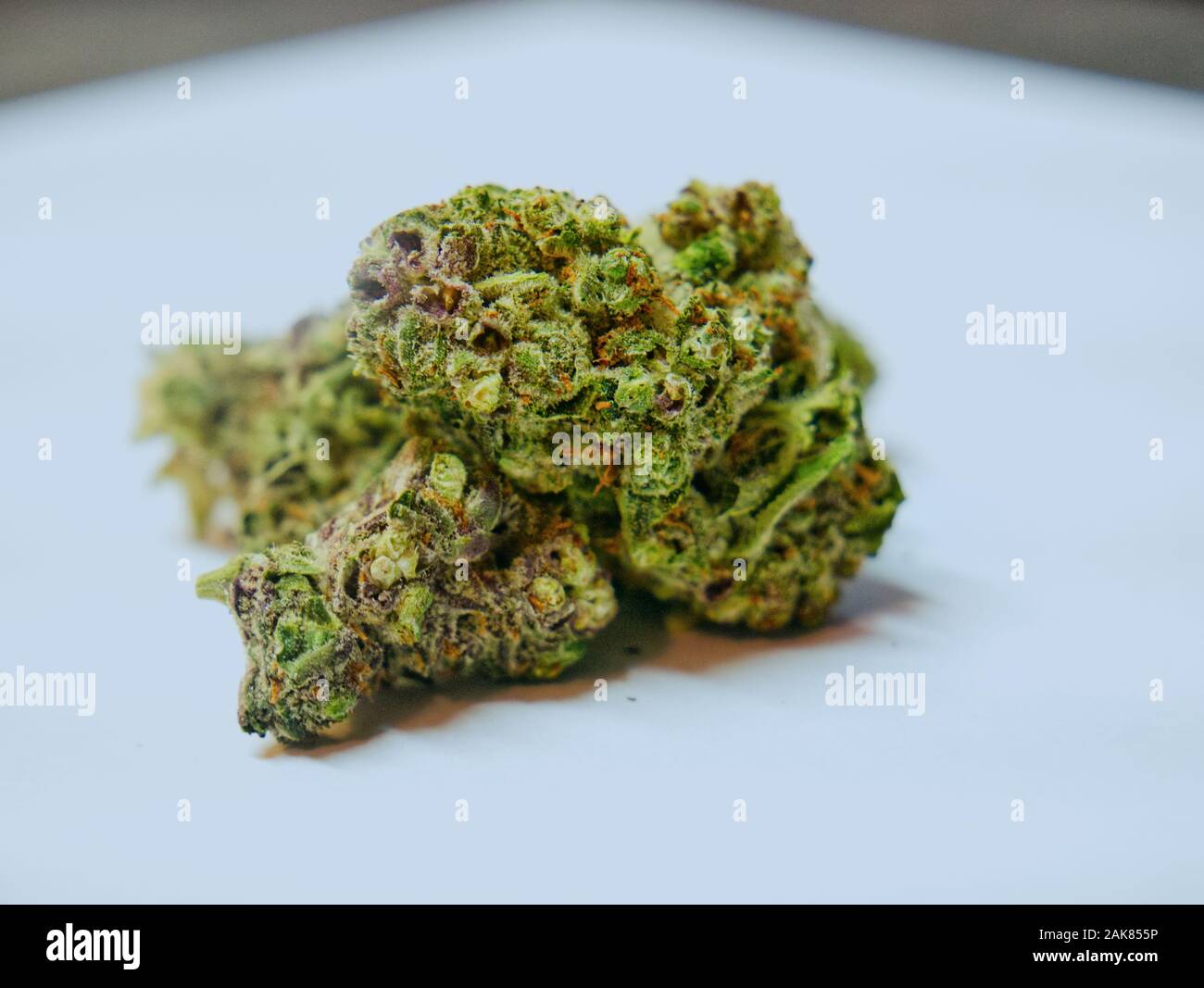 Strawberry Diesel Medical Marijuana From Curaleaf Dispensary In Florida This Cannabis Flower Has Purple Hues In Spots Stock Photo Alamy