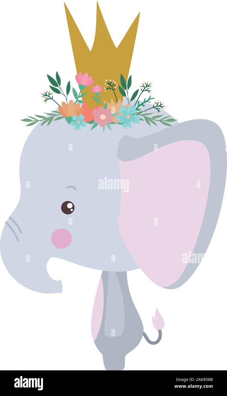 Cute elephant with crown vector design Stock Vector Image & Art - Alamy