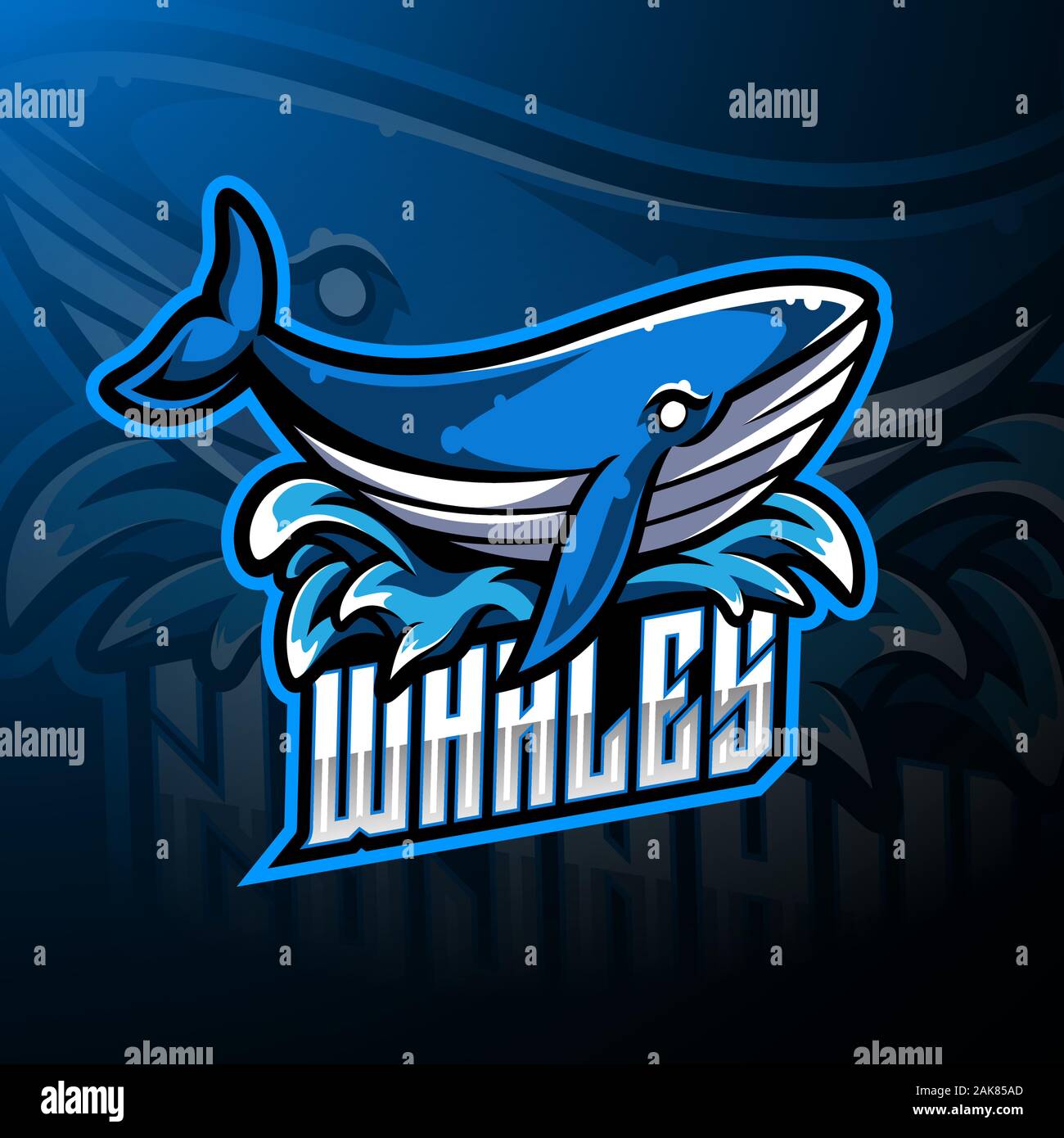 Whale esport mascot logo design Stock Vector Image & Art - Alamy