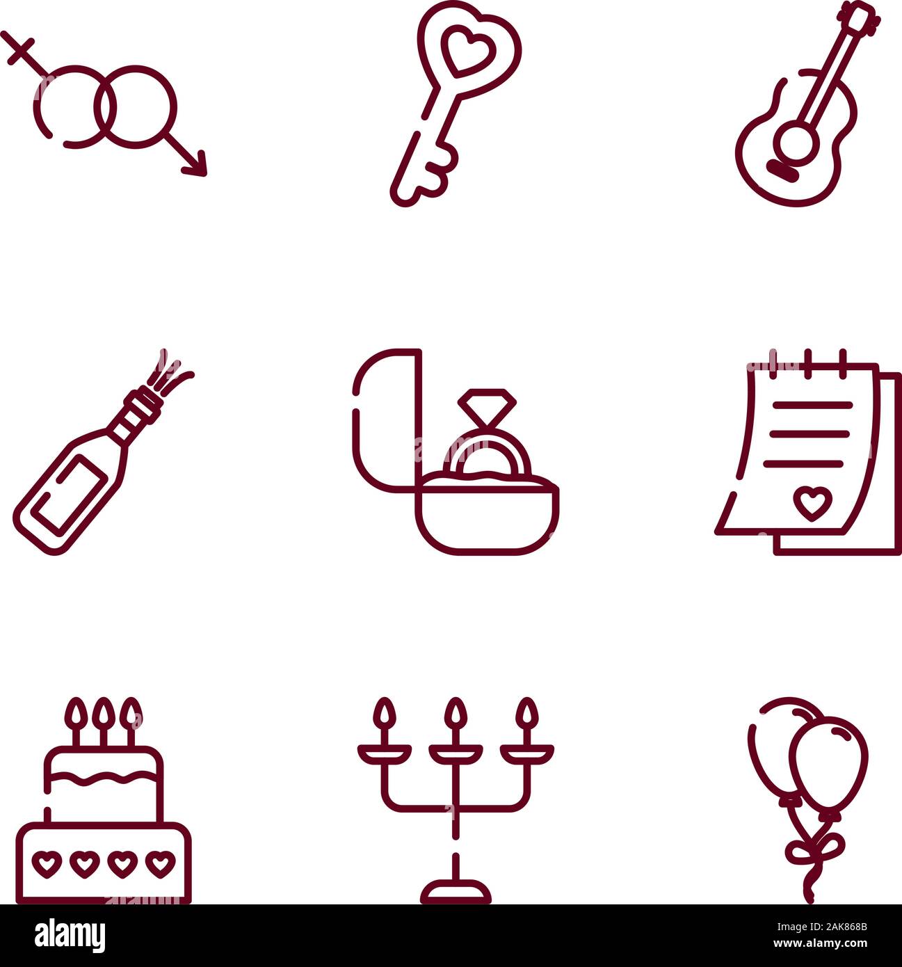 Love and valentines day icon set vector design Stock Vector Image & Art ...