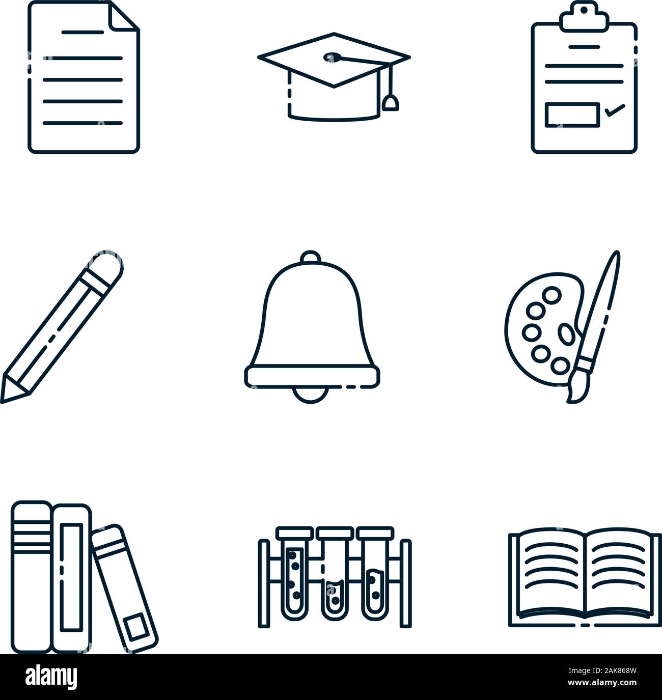 School books isolated bell Stock Vector Images - Alamy