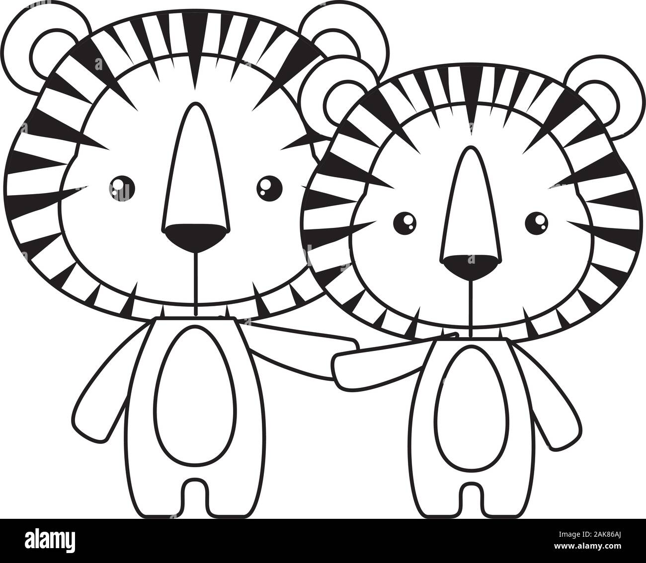 Cute tigers cartoons vector design Stock Vector