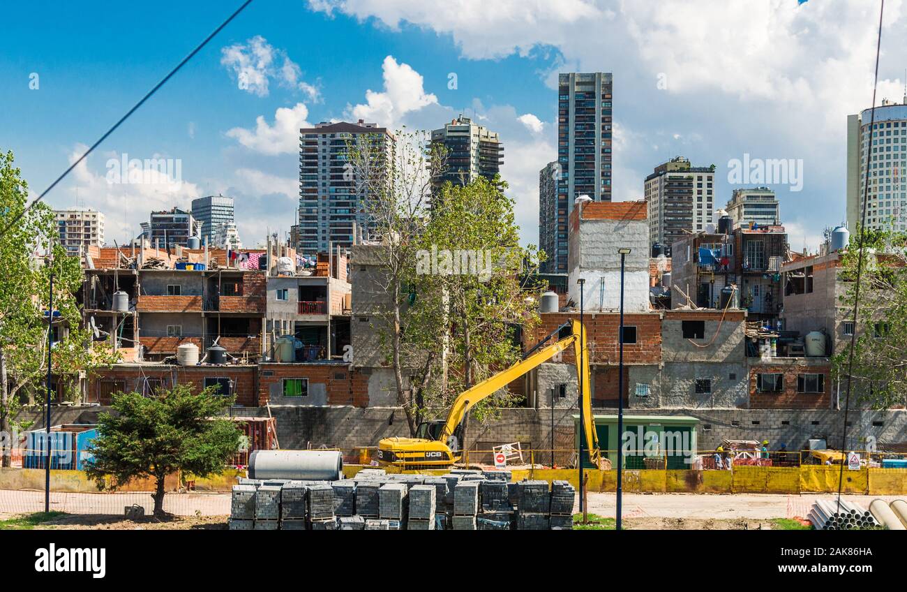 Buenos Aires, Argentina - March 7, 2019: Villa 31 shantytown slum Stock Photo