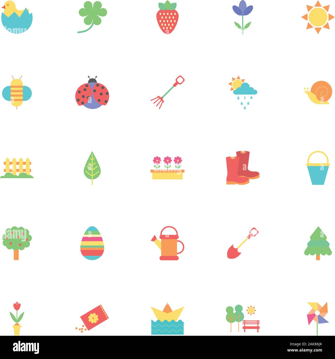 bundle of spring set icons Stock Vector Image & Art - Alamy