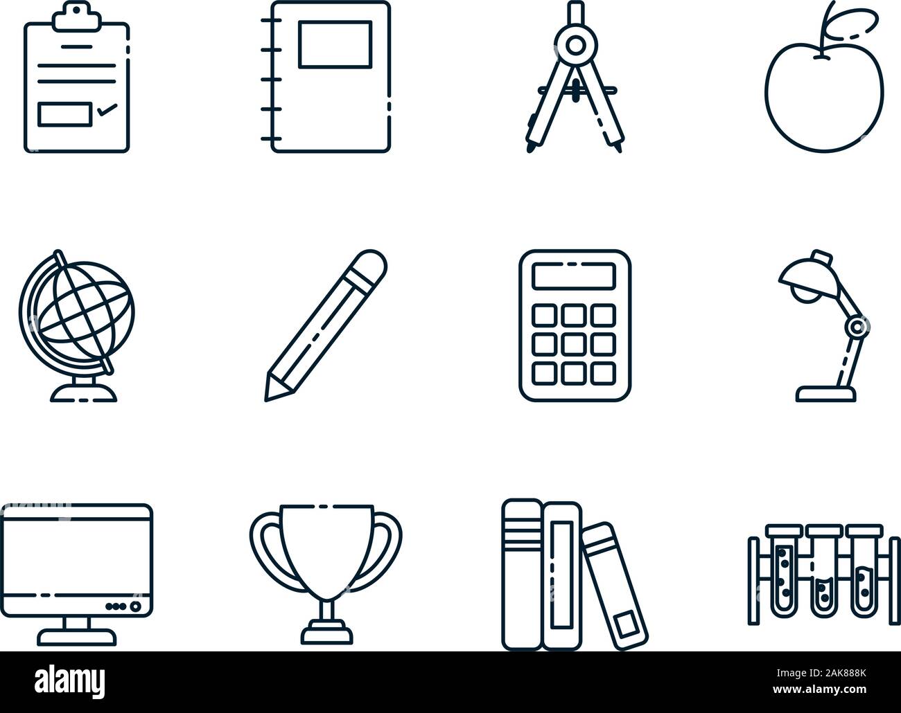 Isolated school icon set vector design Stock Vector Image & Art - Alamy